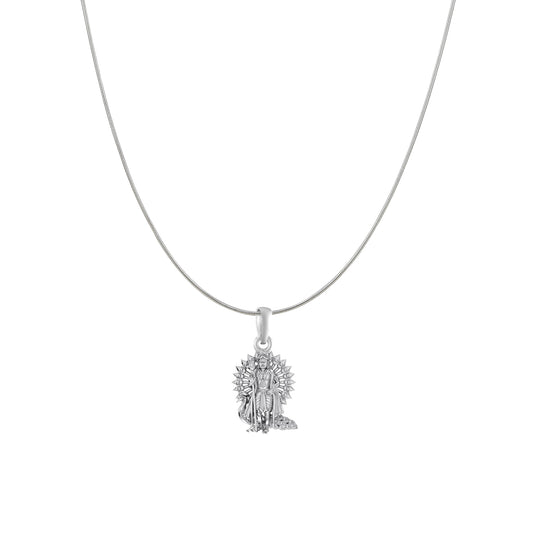 Akshat Sapphire Sterling Silver (92.5% purity) God Kartikeya Chain Pendant (Pendant with Snake Chain) for Men & Women Pure Silver Lord Kartikeya Chain Locket for Good Health & Wealth