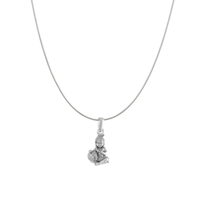 Akshat Sapphire Sterling Silver (92.5% purity) God Kanha Laddu Gopal Chain with Pendant  (Pendant with Snake Chain) for Men & Women Bhagwan Thakur ji Bal Krihna Kanhaiya Chain Locket for Good Health & Wealth