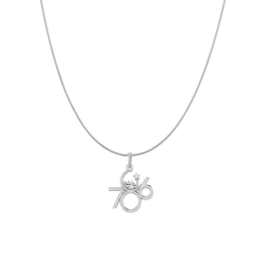 Religious and lucky 786 Chain Pendant (Pendant with Snake Chain) for Men and women Pure Silver Muslim spiritual 786 Chain Locket for Good Luck, Health & Wealth