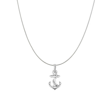 Akshat Sapphire Sterling Silver (92.5% purity) Ship Anchor Chain Pendant (Pendant with Snake Chain) for Men & Women Pure Silver Stylish and fashionable ship anchor chain Locket for Good Health & Wealth