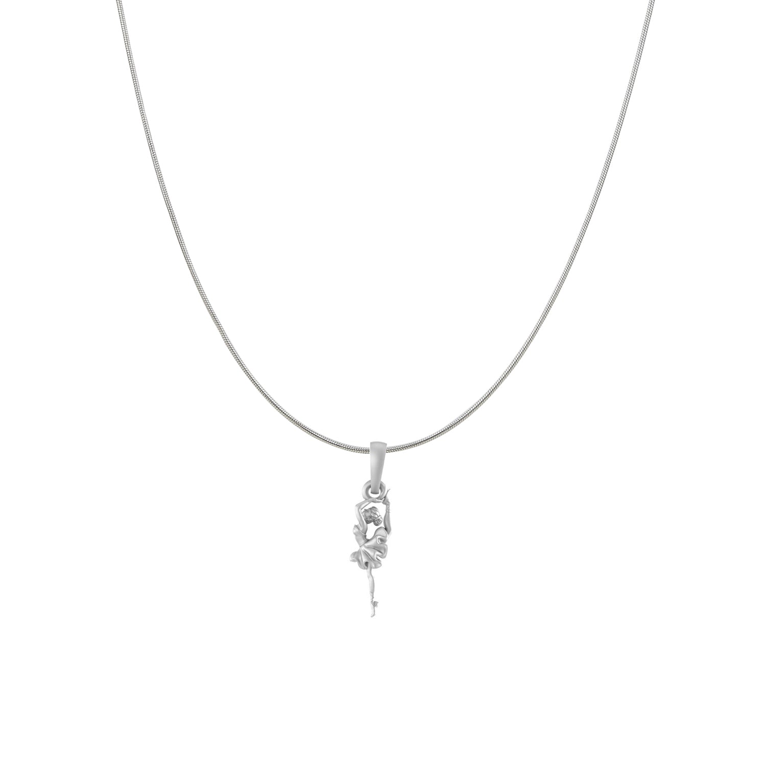 Akshat Sapphire Sterling Silver (92.5% purity) Stylish and Fashionable Happy Dancing girl Chain Pendant (Pendant with Snake Chain) for Men & Women Pure Silver gorgeous dancing girl Chain Locket for Happiness and joy