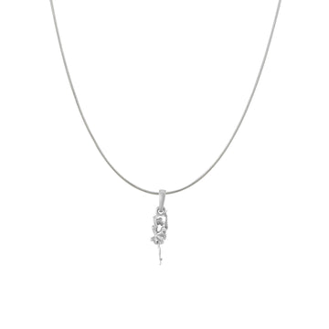 Akshat Sapphire Sterling Silver (92.5% purity) Stylish and Fashionable Happy Dancing girl Chain Pendant (Pendant with Snake Chain) for Men & Women Pure Silver gorgeous dancing girl Chain Locket for Happiness and joy