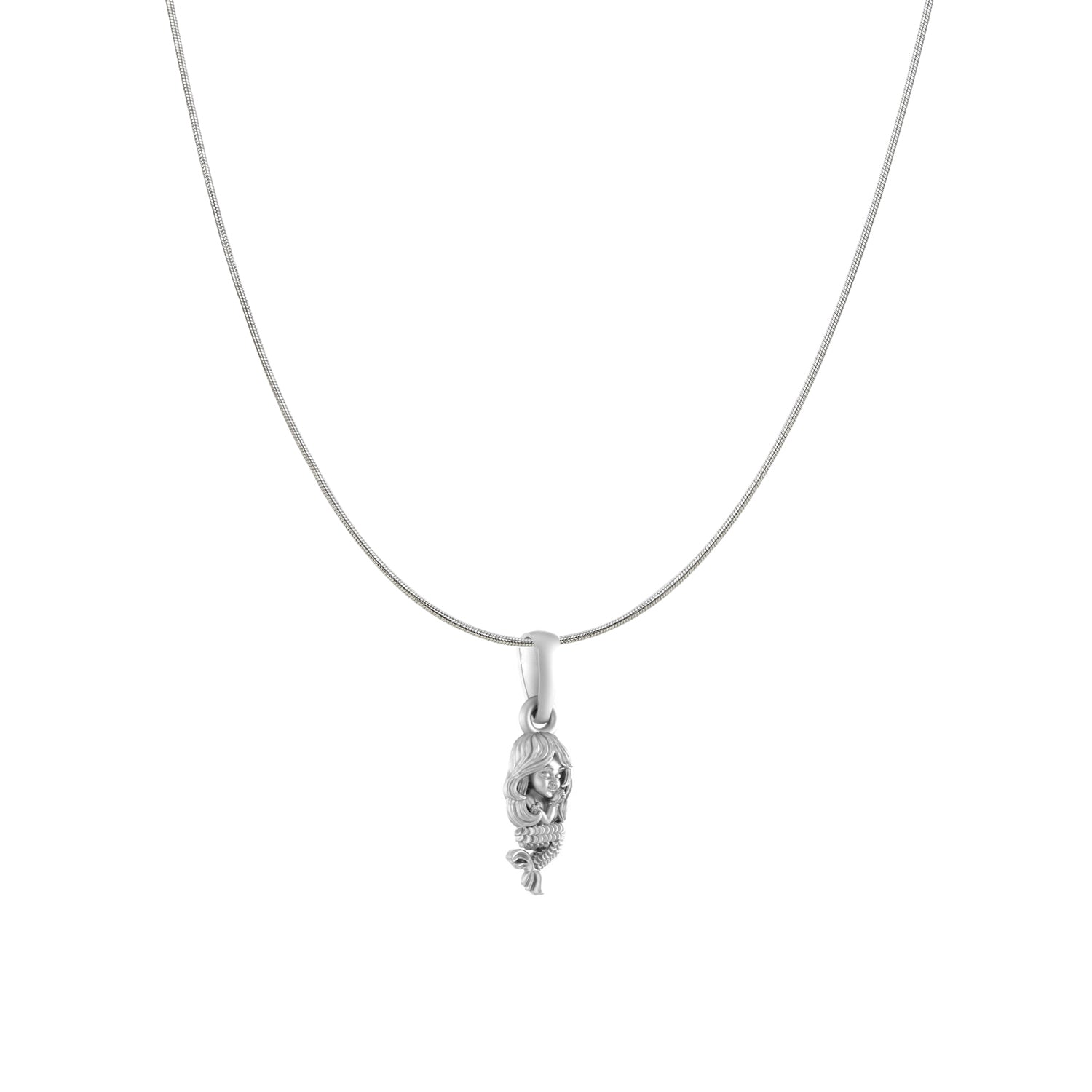 Akshat Sapphire Sterling Silver (92.5% purity) ambitious and Stylish divine Mermaid Chain Pendant  (Pendant with Snake Chain) for Men & Women Pure Silver Fashionable and gorgeous Mermaid Chain Locket for Happiness and joy