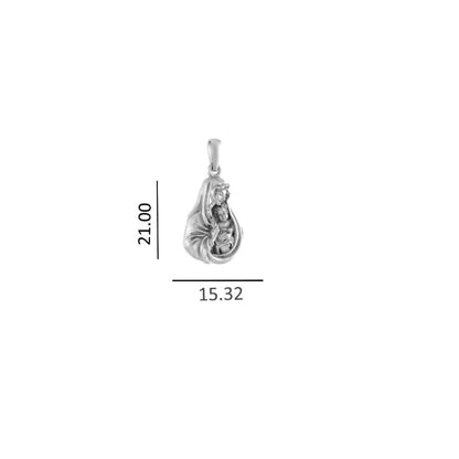 Akshat Sapphire Sterling Silver (92.5% purity) God Mother Mary chain Pendant (Pendant with Snake Chain) for Men & Women Pure Silver Mother Marry chain Locket for Good Health & Wealth