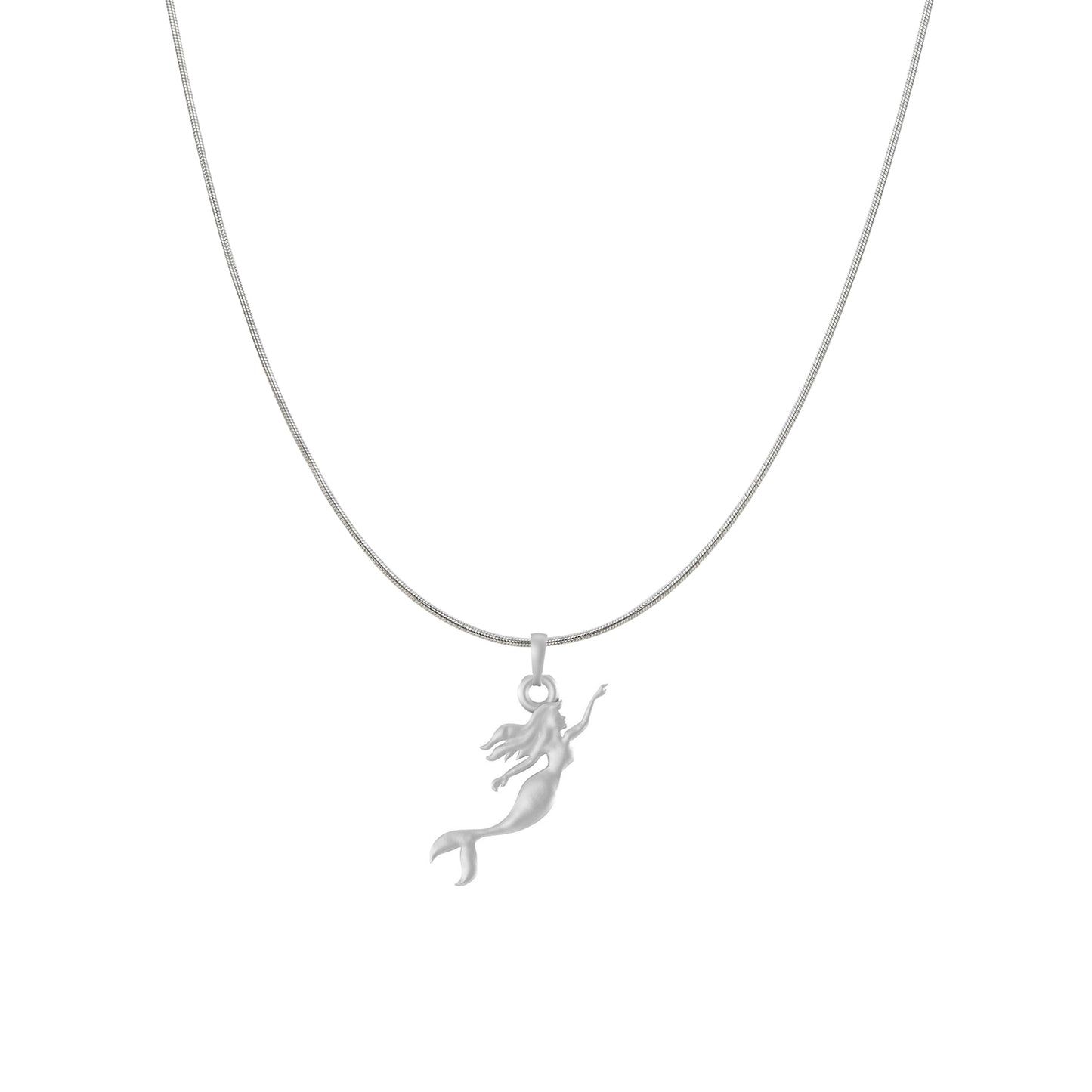 Akshat Sapphire Sterling Silver (92.5% purity) ambitious and Stylish divine Mermaid Chain Pendant  (Pendant with Snake Chain) for Men & Women Pure Silver Fashionable and gorgeous Mermaid Chain Locket for Happiness and joy