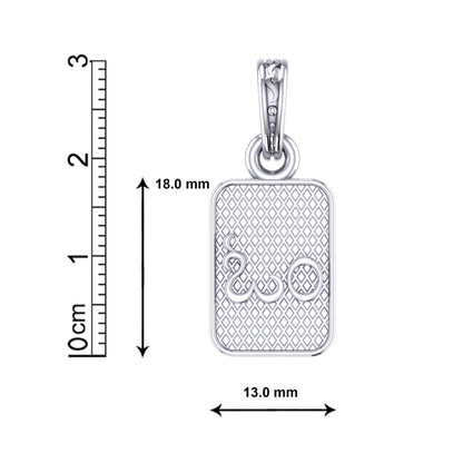 Akshat Sapphire Sterling Silver (92.5% purity) Spiritual OM Chain Pendant (Pendant with Snake Chain) for Men & Women Pure Silver Divine OM Chain Locket for Health & Wealth