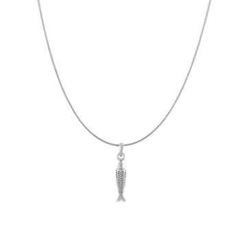 Akshat Sapphire Sterling Silver (92.5% purity) Stylish and Fashionable Fish Chain Pendant  (Pendant with Snake Chain) for Men & Women Pure Silver Fish Chain Locket for Happiness and joy