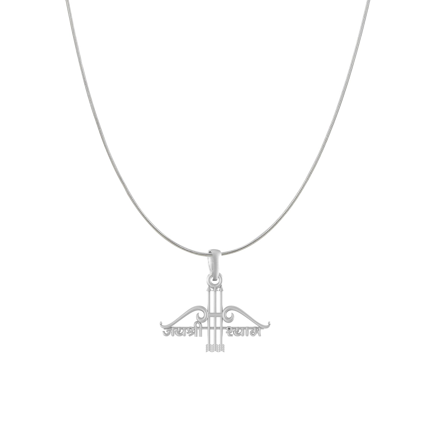 Akshat Sapphire Sterling Silver (92.5% purity) God Baba Khatu Shyam Chain Pendant (Pendant with Snake Chain) for Men & Women Pure Silver Lord Baba Khatu Shyam Chain Locket for Good Health & Wealth