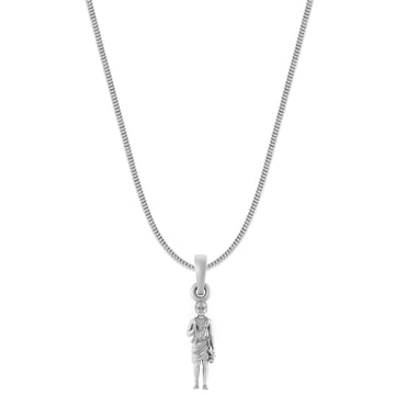 Akshat Sapphire Sterling Silver (92.5% purity) God Swaminarayan Chain Pendant (Pendant with Snake Chain) for Men & Women Pure Silver Swaminarayan Chain Locket for Good Health & Wealth