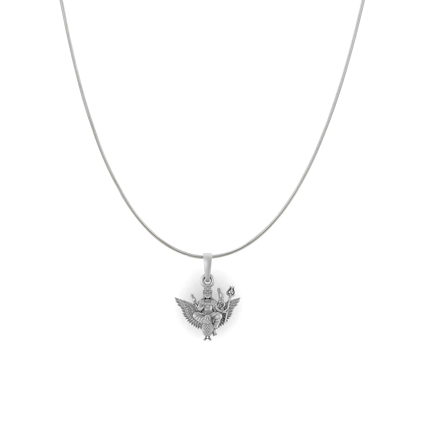 God Shani Dev Pure Silver 92.5% purity Chain pendant by Akshat Sapphire Shani Dev Pendant (Pendant with Snake Chain-18 inches)