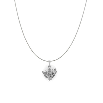 God Shani Dev Pure Silver 92.5% purity Chain pendant by Akshat Sapphire Shani Dev Pendant (Pendant with Snake Chain-18 inches)