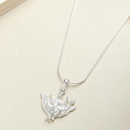 God Shani Dev Pure Silver 92.5% purity Chain pendant by Shani Dev Pendant (Pendant with Snake Chain-18 inches)