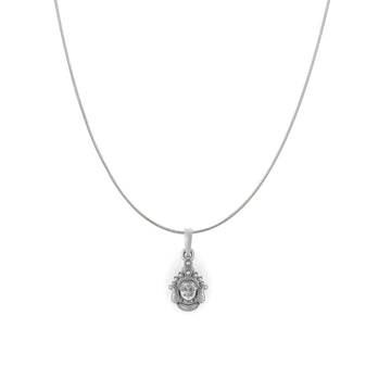 God Durga Maa Pure Silver 92.5% purity Chain pendant by Akshat Sapphire Durga Maa Pendant (Pendant with Snake Chain-18 inches)