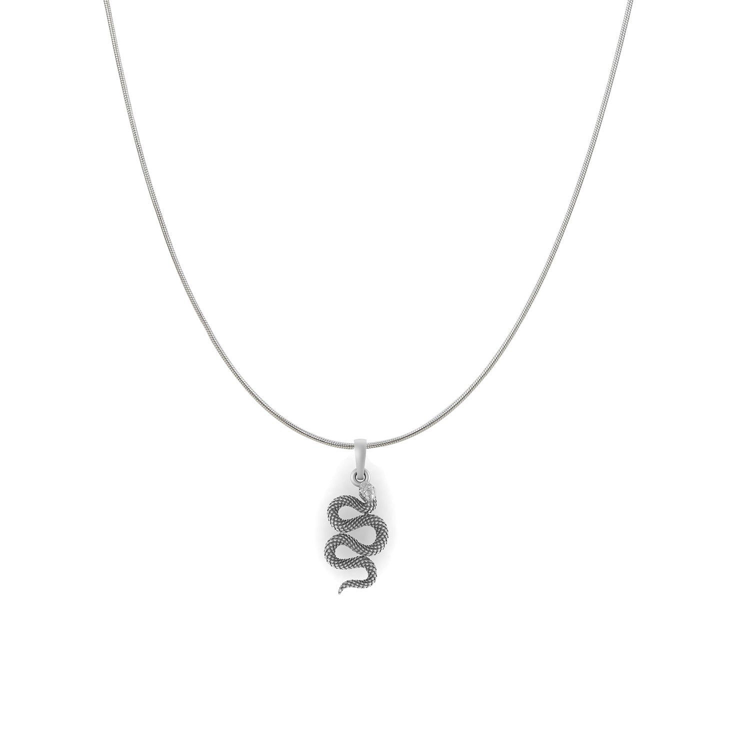 Stylish snake Pure Silver 92.5% purity Chain pendant by Akshat Sapphire snake Pendant (Pendant with Snake Chain-18 inches)