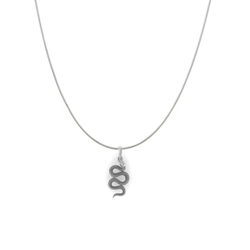 Stylish snake Pure Silver 92.5% purity Chain pendant by Akshat Sapphire snake Pendant (Pendant with Snake Chain-18 inches)