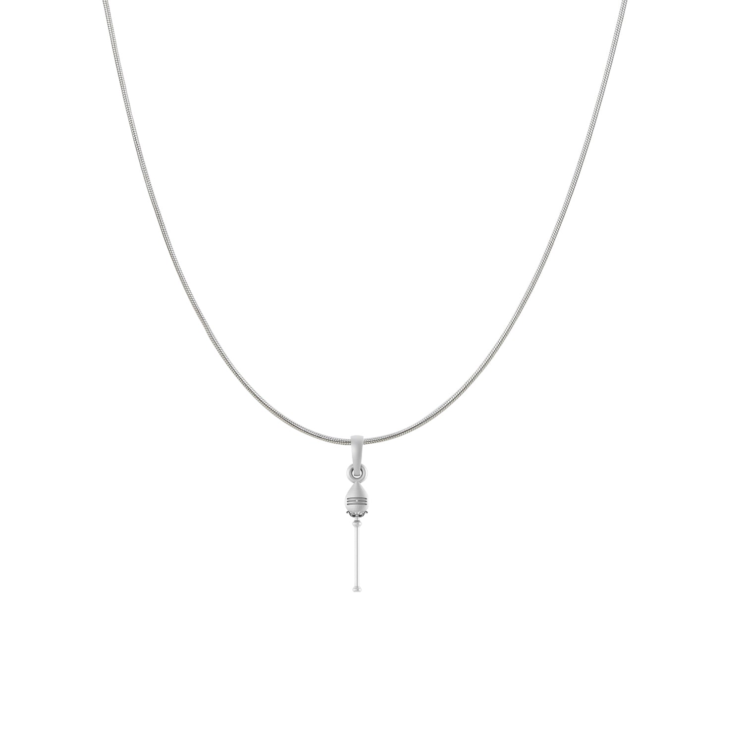 Spiritual Vel Pandel Pure Silver 92.5% purity Chain pendant by Akshat Sapphire Vel Pandel Pendant (Pendant with Snake Chain-18 inches)