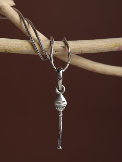 Spiritual Vel Pandel Pure Silver 92.5% purity Chain pendant by Vel Pandel Pendant (Pendant with Snake Chain-18 inches)