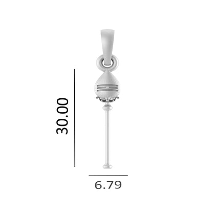 Spiritual Vel Pandel Pure Silver 92.5% purity Chain pendant by Vel Pandel Pendant (Pendant with Snake Chain-18 inches)