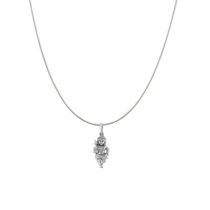 God Kartikeya Pure Silver 92.5% purity Chain pendant by Murugan Pendant (Pendant with Snake Chain-18 inches)