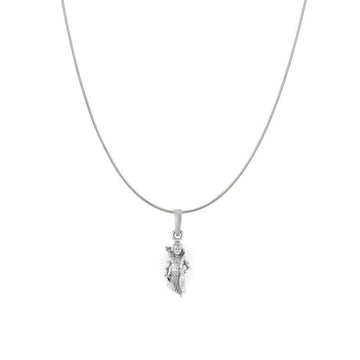 Akshat Sapphire Sterling Silver (92.5% purity) God Ram Ji chain Pendant (Pendant with Snake Chain-18 inches) for Women Pure Silver Bhagwan Shri Ram Locket for Good Health & Wealth