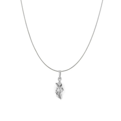 Sterling Silver (92.5% Purity) Pure Silver God Ram Ji chain Pendant (Locket with Snake Chain-18 inches) for Women