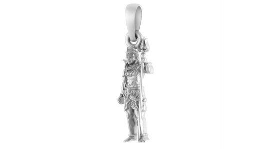 God Shiva Pure Silver 92.5% purity Chain pendant by Akshat Sapphire Shiva Pendant (Pendant with Snake Chain-18 inches)