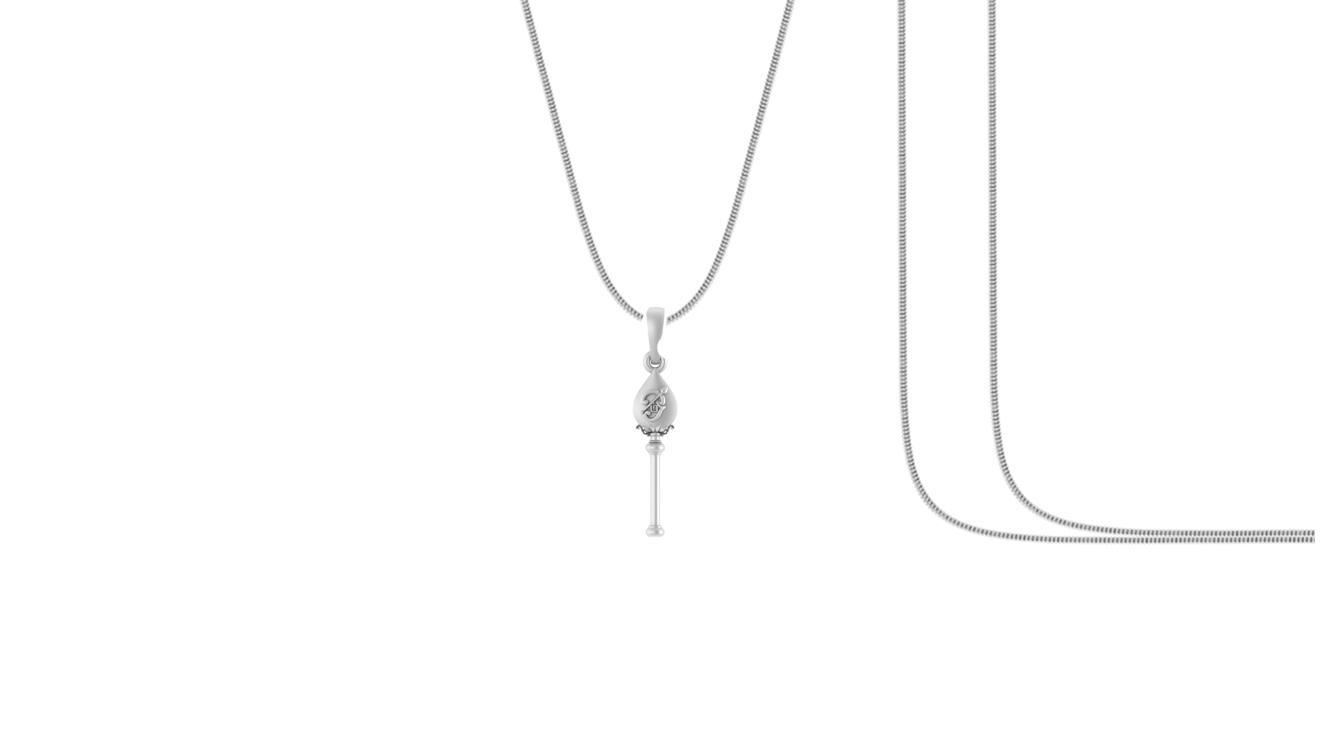 God Kartikeya Pure Silver 92.5% purity Chain pendant by Akshat Sapphire Murugan Pendant (Pendant with Snake Chain-18 inches)