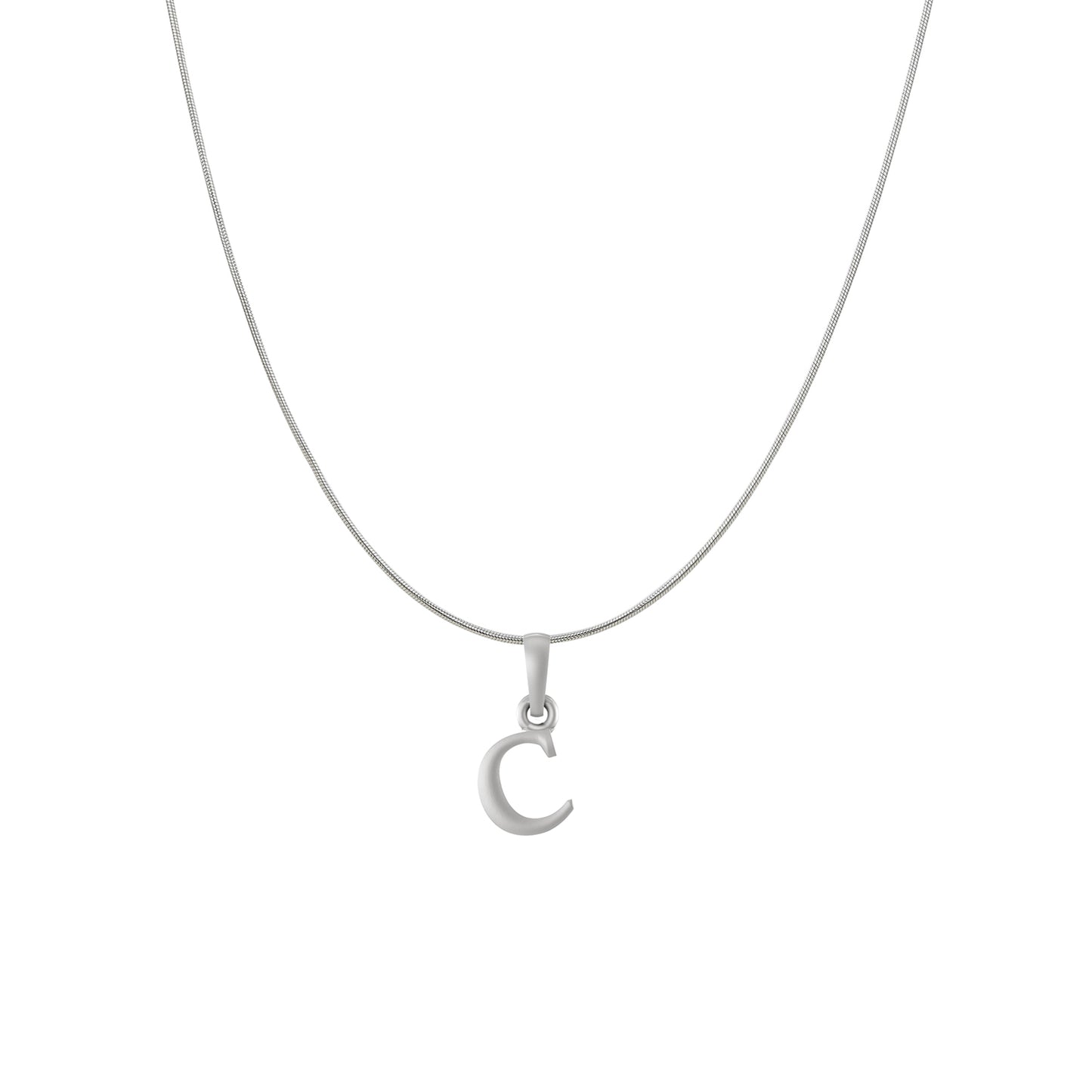 Akshat Sapphire Sterling Silver (92.5% purity) precious Name alphabet chain pendant (Pendnat with snake chain) pure silver designer alphabet chain locket