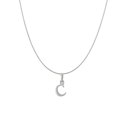 Akshat Sapphire Sterling Silver (92.5% purity) precious Name alphabet chain pendant (Pendnat with snake chain) pure silver designer alphabet chain locket