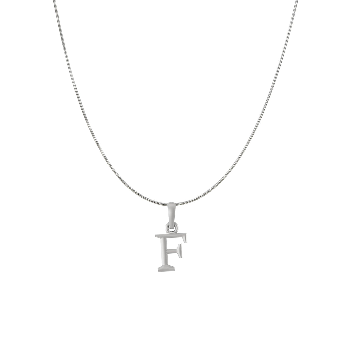 Akshat Sapphire Sterling Silver (92.5% purity) precious Name alphabet chain pendant (Pendnat with snake chain) pure silver designer alphabet chain locket