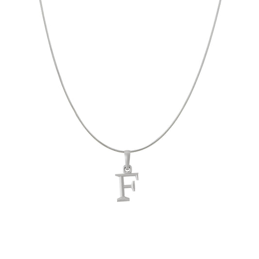 Akshat Sapphire Sterling Silver (92.5% purity) precious Name alphabet chain pendant (Pendnat with snake chain) pure silver designer alphabet chain locket