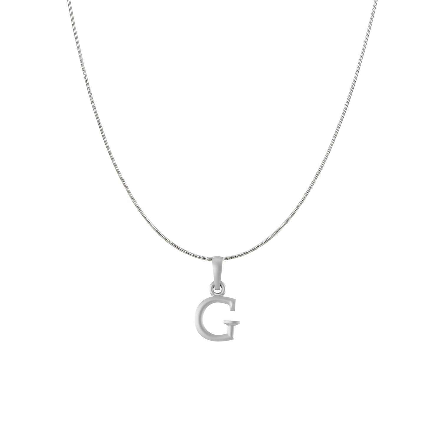 Akshat Sapphire Sterling Silver (92.5% purity) precious Name alphabet chain pendant (Pendnat with snake chain) pure silver designer alphabet chain locket