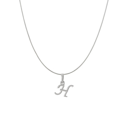 Akshat Sapphire Sterling Silver (92.5% purity) precious Name alphabet chain pendant (Pendnat with snake chain) pure silver designer alphabet chain locket