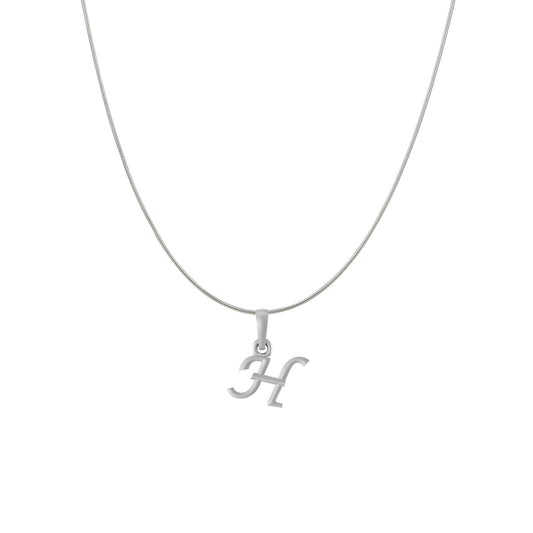 Akshat Sapphire Sterling Silver (92.5% purity) precious Name alphabet chain pendant (Pendnat with snake chain) pure silver designer alphabet chain locket