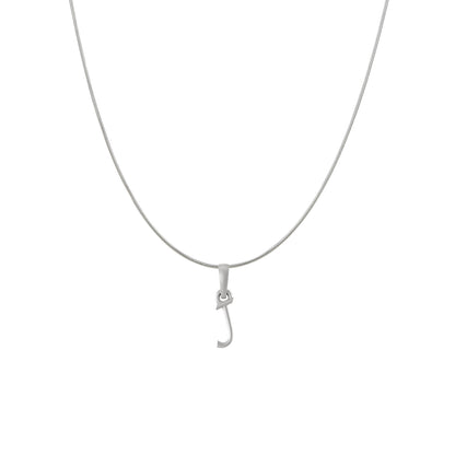 Akshat Sapphire Sterling Silver (92.5% purity) precious Name alphabet chain pendant (Pendnat with snake chain) pure silver designer alphabet chain locket