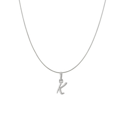 Akshat Sapphire Sterling Silver (92.5% purity) precious Name alphabet chain pendant (Pendnat with snake chain) pure silver designer alphabet chain locket