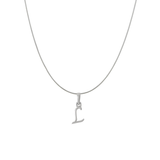 Akshat Sapphire Sterling Silver (92.5% purity) precious Name alphabet chain pendant (Pendnat with snake chain) pure silver designer alphabet chain locket