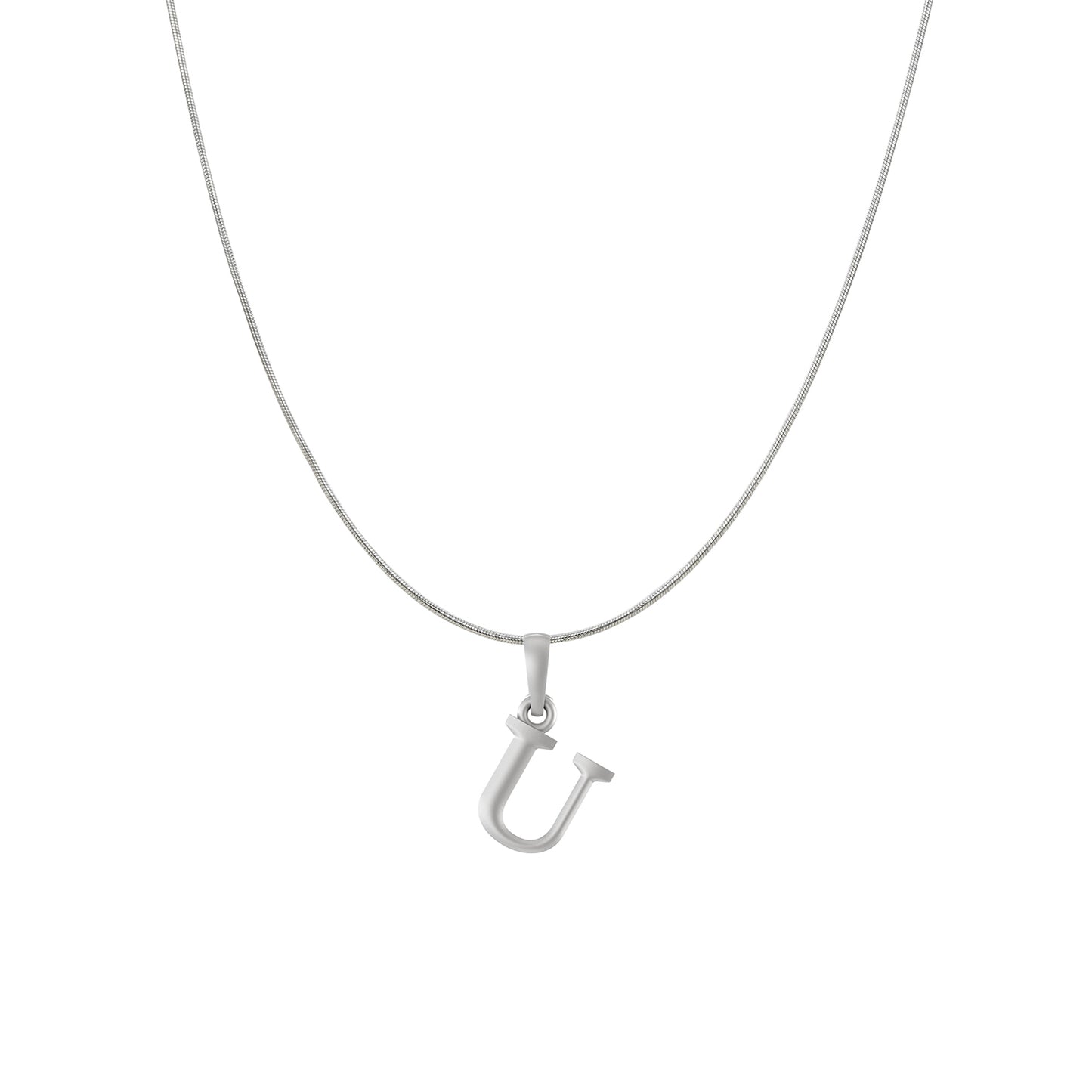 Akshat Sapphire Sterling Silver (92.5% purity) precious Name alphabet chain pendant (Pendnat with snake chain) pure silver designer alphabet chain locket