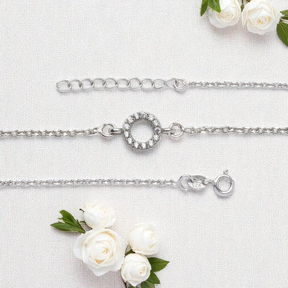 92.5% Pure Silver Rhodium Plated Twilight Moon Anklet For Girls & Womens Chandi Ki Payal