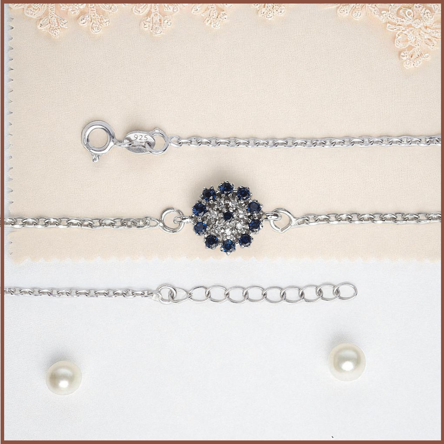 92.5% Pure Silver Rhodium Plated Evil Eye Fashionable Anklet For Girls & Women Chandi Ki Payal
