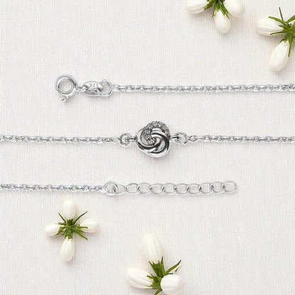 92.5% Pure Silver Rhodium Plated Infinity Knot Anklet – Endless Love For Girls & Womens Chandi Ki Payal