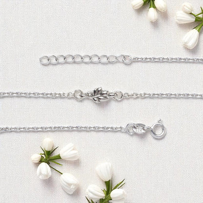 92.5% Pure Silver Rhodium Plated Shiny Pretty Leaf Anklet For Girls & Womens Chandi Ki Payal