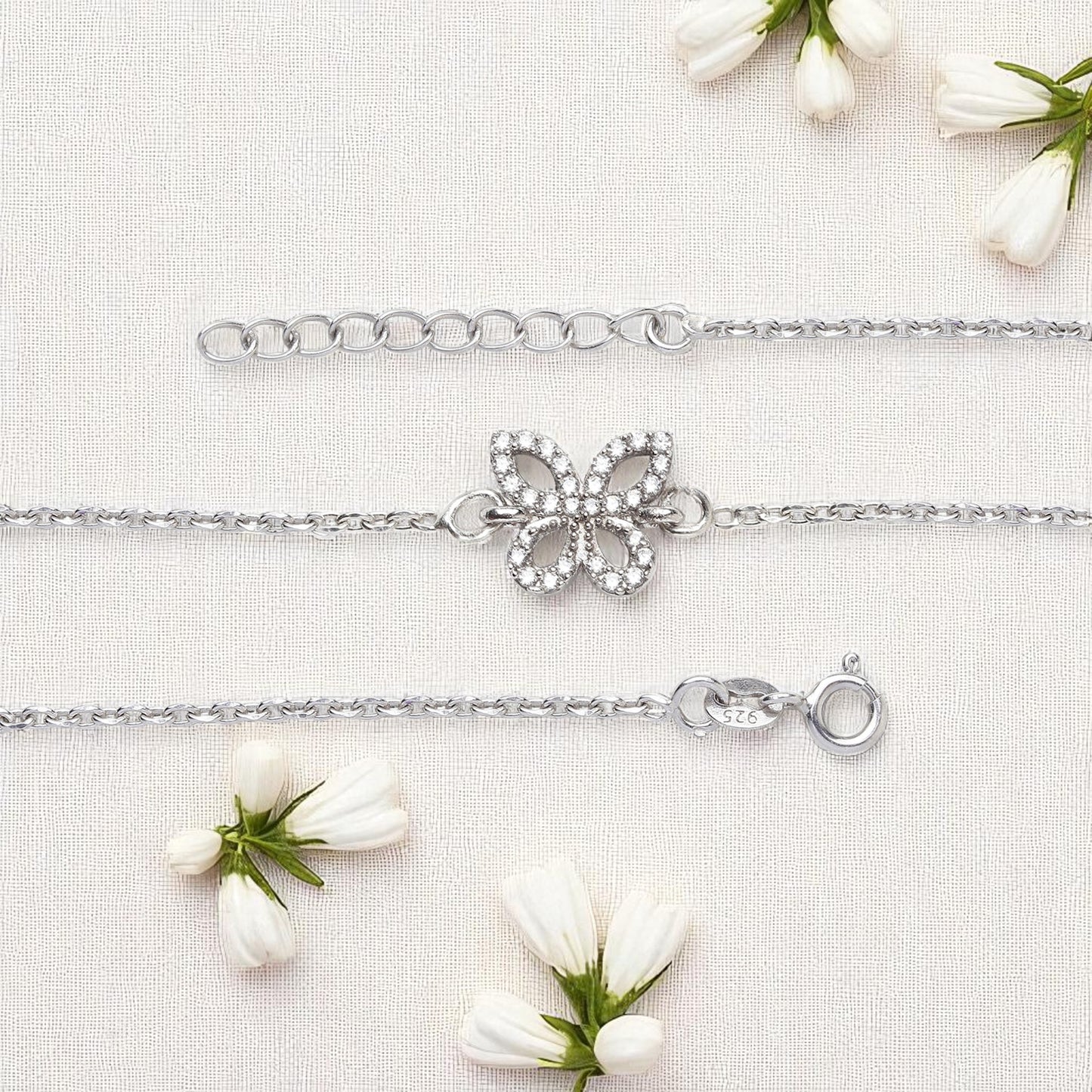 92.5% Pure Silver Rhodium Plated Trendy Butterfly Anklet For Girls & Womens Chandi Ki Payal