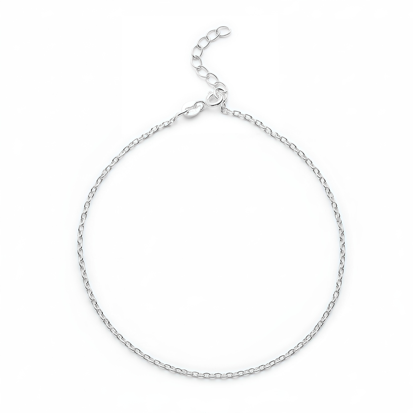 92.5% Pure Silver Rhodium Plated Plain Anchor Anklet For Girls & Womens Chandi Ki Payal