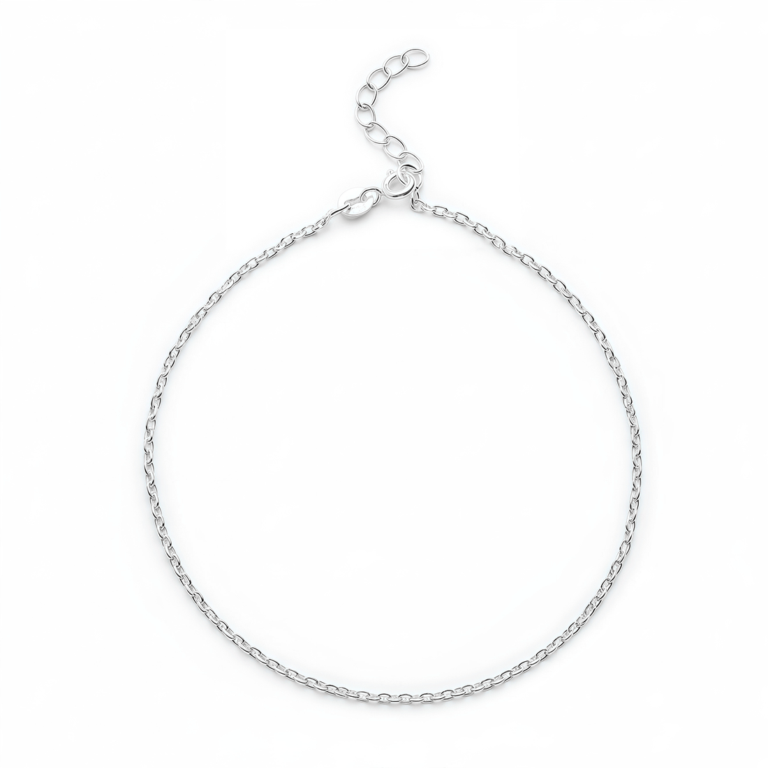 Plain Anchor Anklet for Girls & Women by Akshat Sapphire 92.5 Pure Silver Rhodium Plated PYA