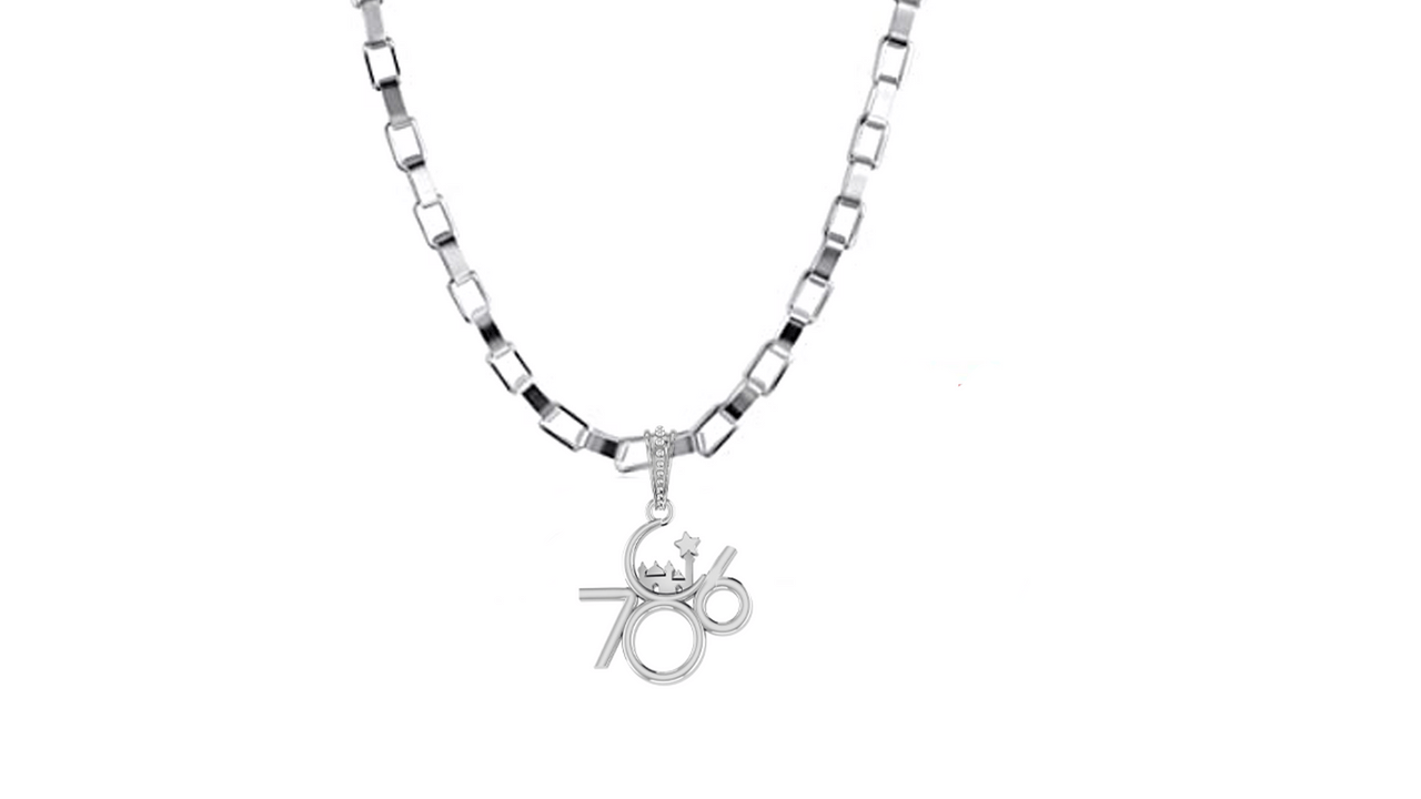 Religious and lucky 786 Chain Pendant (Pendant with Box Chain-22 inches) for Men and women Pure Silver Muslim spiritual 786 Chain Locket for Good Luck, Health & Wealth Akshat Sapphire