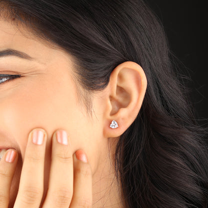 Pure Sterling Silver (92.5% purity)Precious, Beautiful and Designer Stud Earrings with cubic zirconia (AD) stones for Girls and Women