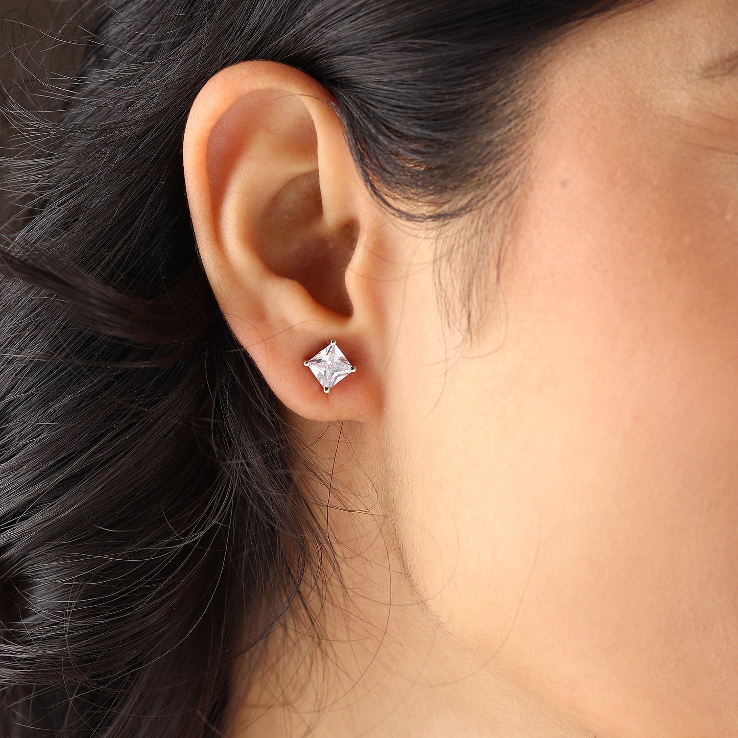 Pure Sterling Silver (92.5% purity)Precious, Beautiful and Designer Stud Earrings with cubic zirconia (AD) stones for Girls and Women
