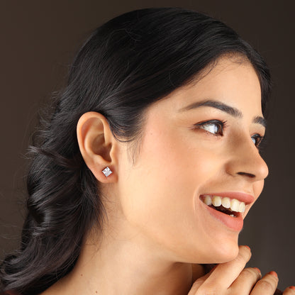 Pure Sterling Silver (92.5% purity)Precious, Beautiful and Designer Stud Earrings with cubic zirconia (AD) stones for Girls and Women