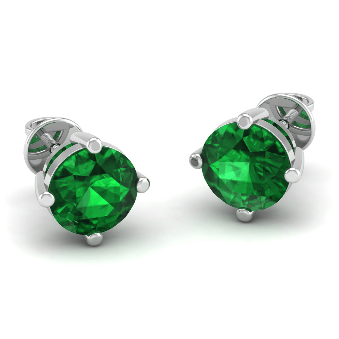 Sterling Silver Stud Earrings for Women by Akshat Sapphire 92.5 Silver Rhodium Plated S10008